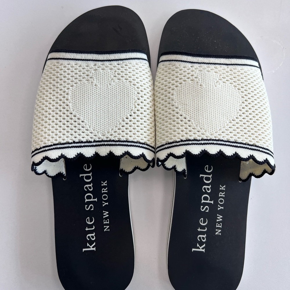 Kate Spade Women's Black and White Slide Sandals